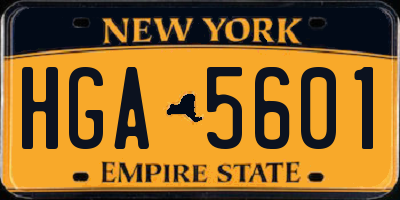NY license plate HGA5601