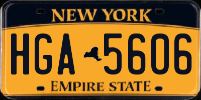 NY license plate HGA5606