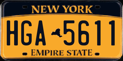 NY license plate HGA5611