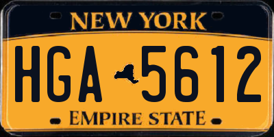 NY license plate HGA5612