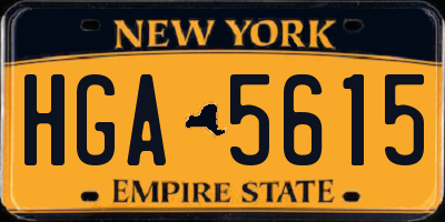 NY license plate HGA5615