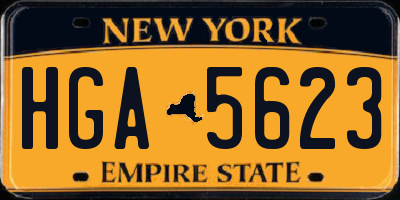 NY license plate HGA5623