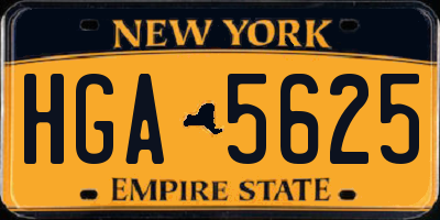NY license plate HGA5625