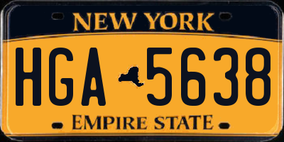 NY license plate HGA5638