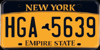 NY license plate HGA5639