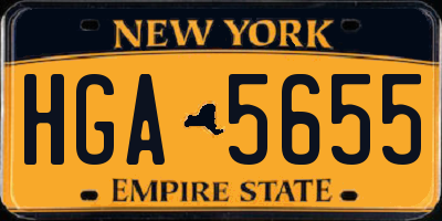 NY license plate HGA5655