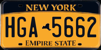 NY license plate HGA5662