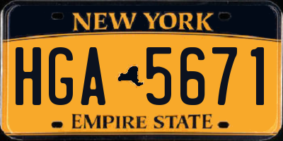 NY license plate HGA5671