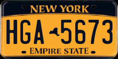 NY license plate HGA5673