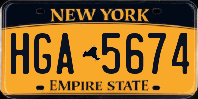 NY license plate HGA5674