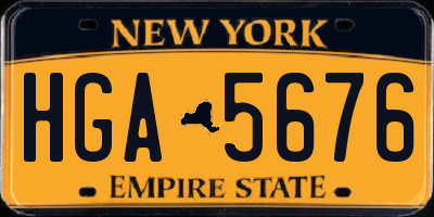 NY license plate HGA5676