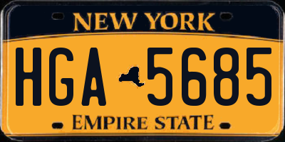 NY license plate HGA5685