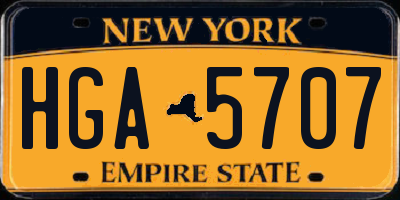 NY license plate HGA5707