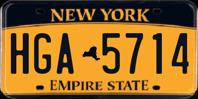 NY license plate HGA5714