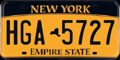 NY license plate HGA5727