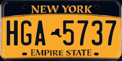 NY license plate HGA5737