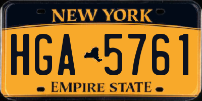 NY license plate HGA5761