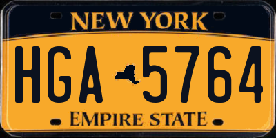 NY license plate HGA5764