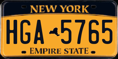 NY license plate HGA5765
