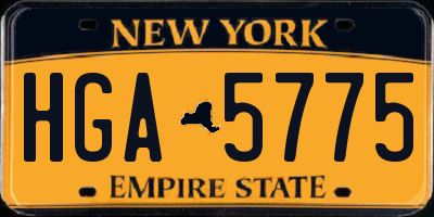 NY license plate HGA5775