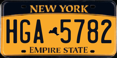 NY license plate HGA5782