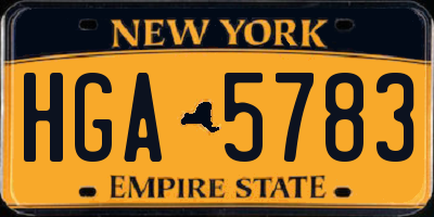 NY license plate HGA5783