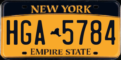 NY license plate HGA5784