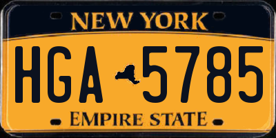 NY license plate HGA5785