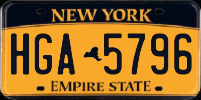NY license plate HGA5796