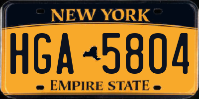 NY license plate HGA5804
