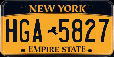 NY license plate HGA5827