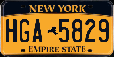 NY license plate HGA5829