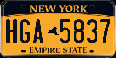 NY license plate HGA5837