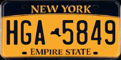 NY license plate HGA5849