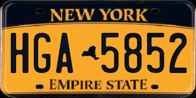 NY license plate HGA5852