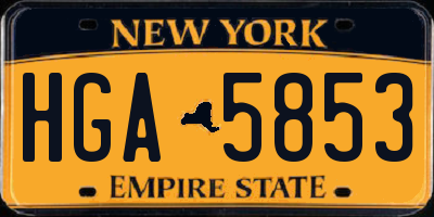 NY license plate HGA5853