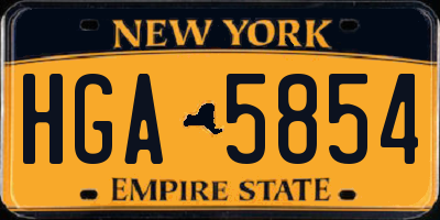 NY license plate HGA5854