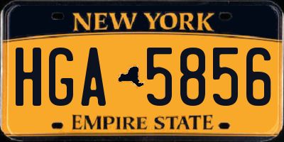 NY license plate HGA5856