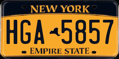 NY license plate HGA5857
