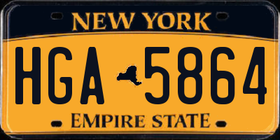 NY license plate HGA5864