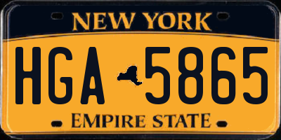 NY license plate HGA5865