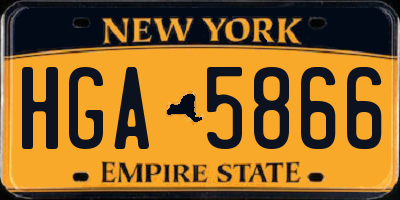 NY license plate HGA5866