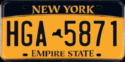 NY license plate HGA5871