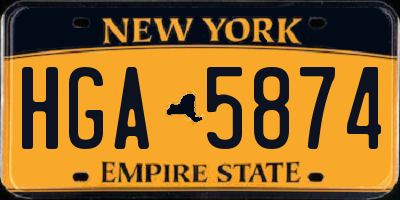 NY license plate HGA5874