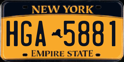 NY license plate HGA5881