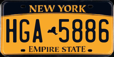 NY license plate HGA5886