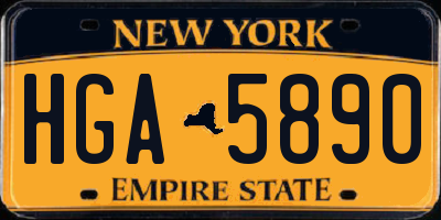 NY license plate HGA5890