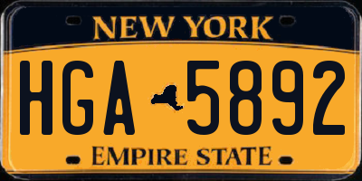 NY license plate HGA5892