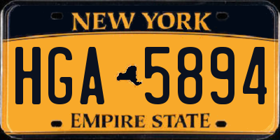 NY license plate HGA5894