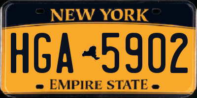 NY license plate HGA5902